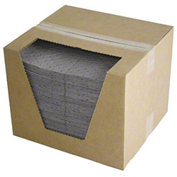 Item #13475-B – Universal Gray FineFiber Absorbent Pads in a Box, 15″ x  18″, Heavy Weight – Absorbents Midwest, Inc., A Division of AWC